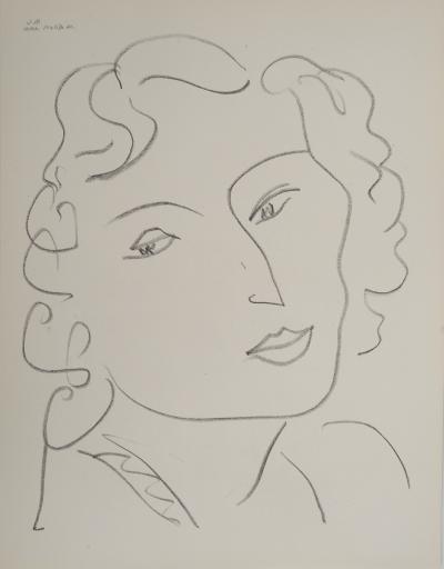 Henri MATISSE : Jeune fille au sourire en coin, Lithographie signée
