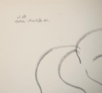 Henri MATISSE : Jeune fille au sourire en coin, Lithographie signée 2