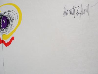 Raymond MORETTI et Jean COCTEAU : Visages et poissons, Lithographie originale signée 2