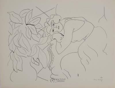 Henri MATISSE : Jeune fille pensive, Lithographie signée 2