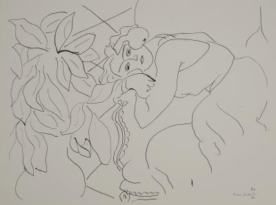 Henri MATISSE : Jeune fille pensive, Lithographie signée 2