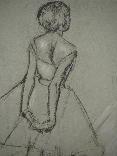 Edgar DEGAS : Les trois petits rats de l’opéra, Lithographie et pochoir signée 2
