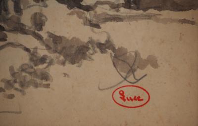 Maximilien LUCE : Le chemin de campagne, Dessin original signé 2