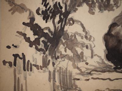 Maximilien LUCE : Le chemin de campagne, Dessin original signé 2