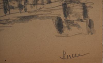 Maximilien LUCE : Pause au bord du sentier, Dessin original signé 2