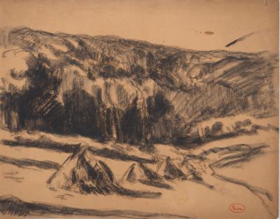 Maximilien LUCE : Les meules de foin, Dessin original signé 2