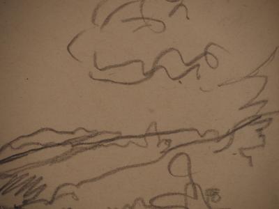 Maximilien LUCE : La plaine, Dessin original signé 2