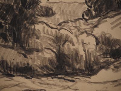 Maximilien LUCE : Sentier à flanc de coteau, Dessin original signé 2