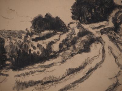 Maximilien LUCE : Le petit sentier forestier, Dessin original signé 2