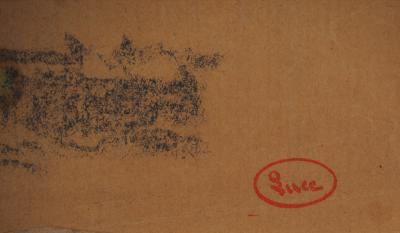 Maximilien LUCE : Paysage orageux, Dessin original signé 2