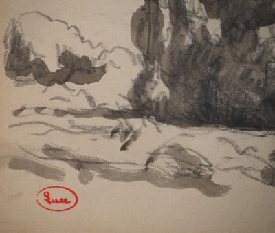 Maximilien LUCE : Environs de Rolleboise, Dessin original signé 2