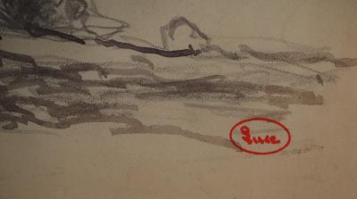Maximilien LUCE : Vue depuis la forêt, Dessin original signé 2