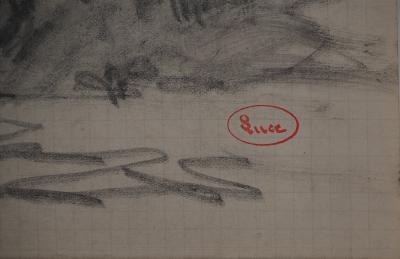 Maximilien LUCE : Le village vu depuis la forêt, Dessin original signé 2