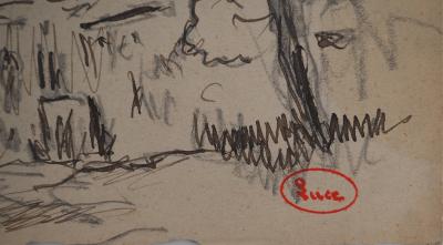Maximilien LUCE : La maison de campagne, Dessin original signé 2