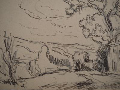 Maximilien LUCE : La maison de campagne, Dessin original signé 2