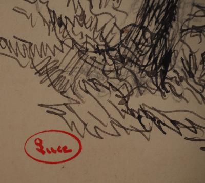 Maximilien LUCE : Ruisseau du village, Dessin original signé 2