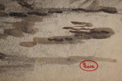 Maximilien LUCE: Borde del claro, Dibujo original firmado 2