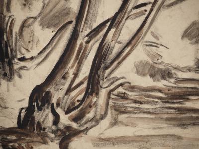 Maximilien LUCE : Bord du lac, Dessin original signé 2
