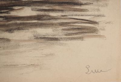 Maximilien LUCE : Bord du lac, Dessin original signé 2