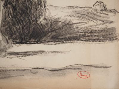 Maximilien LUCE : Petite maison dans la prairie, Dessin original signé 2