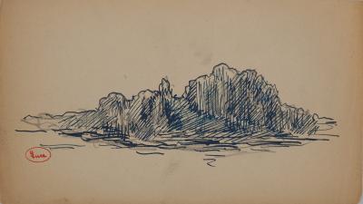 Maximilien LUCE : Falaises, Dessin original signé 2