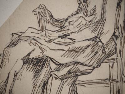 Maximilien LUCE : Femme élégante, Dessin original signé 2