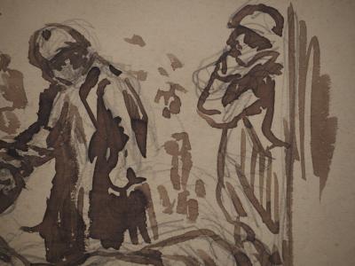 Maximilien LUCE : Les poilus, Dessin original signé 2