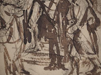 Maximilien LUCE : Dans les tranchées, Dessin original signé 2