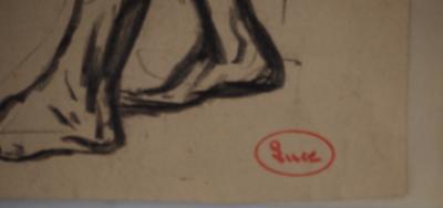 Maximilien LUCE : Préparation pour la baignade, Dessin original signé 2