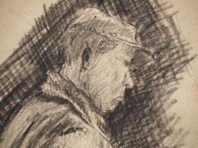 Maximilien LUCE : L'ouvrier à la casquette, Dessin original signé 2