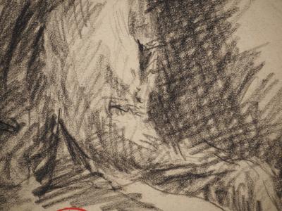 Maximilien LUCE : L'ouvrier à la casquette, Dessin original signé 2