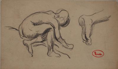 Maximilien LUCE : Etude anatomique, Dessin original signé 2
