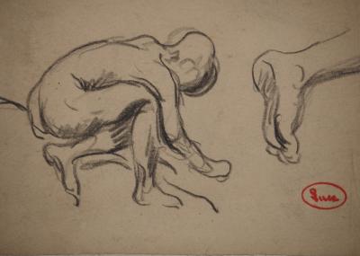 Maximilien LUCE : Etude anatomique, Dessin original signé 2