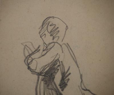 Maximilien LUCE : La prière, Dessin original signé 2