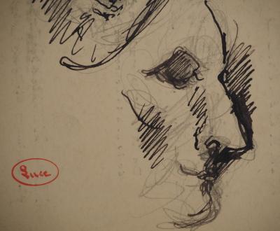 Maximilien LUCE : Etude pour visage féminin, Dessin original signé 2