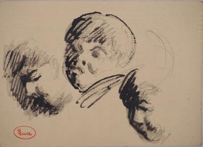 Maximilien LUCE : Visage innocent, Dessin original signé 2