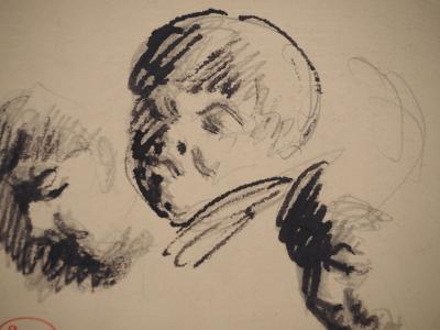 Maximilien LUCE : Visage innocent, Dessin original signé 2
