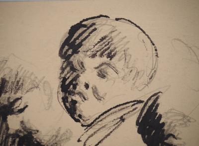 Maximilien LUCE : Visage innocent, Dessin original signé 2