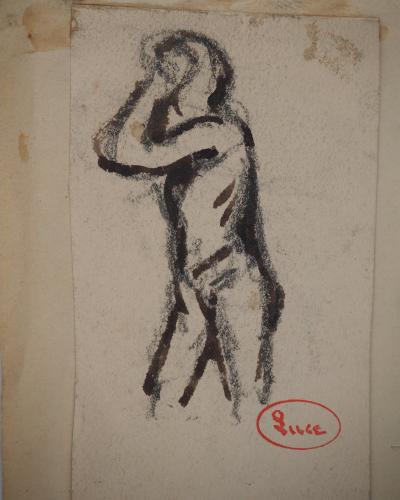Maximilien LUCE : Etude d'un nu masculin, Dessin original signé 2
