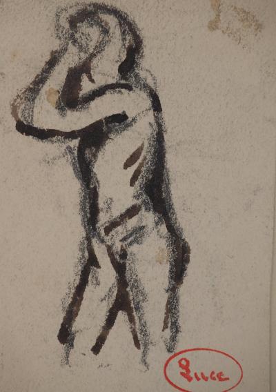 Maximilien LUCE : Etude d'un nu masculin, Dessin original signé 2