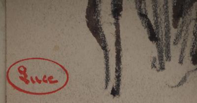 Maximilien LUCE : Les trois amis, Dessin original signé 2