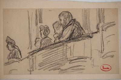 Maximilien LUCE : Le balcon de l’opéra, Dessin original signé 2