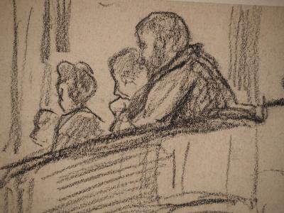 Maximilien LUCE : Le balcon de l’opéra, Dessin original signé 2