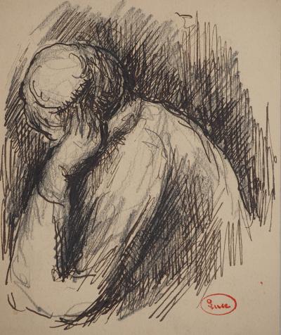 Maximilien LUCE : Songe, Dessin original signé 2