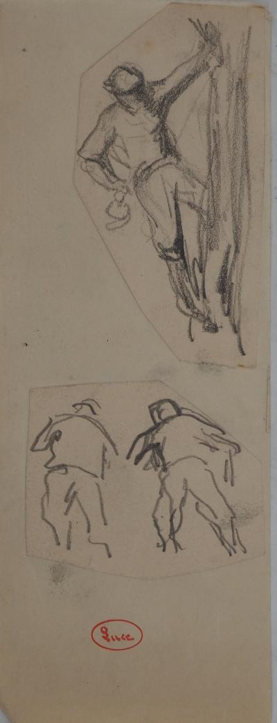 Maximilien LUCE : Les mineurs, Dessin original signé 2