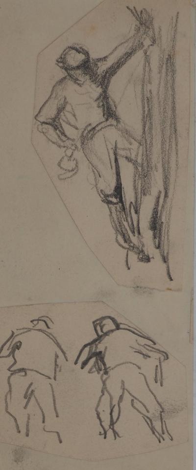 Maximilien LUCE : Les mineurs, Dessin original signé 2