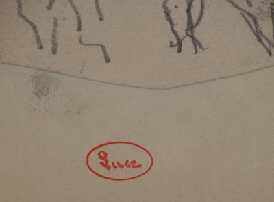 Maximilien LUCE : Les mineurs, Dessin original signé 2