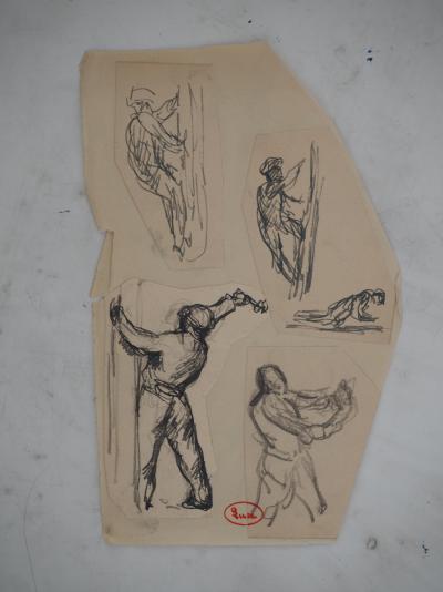 Maximilien LUCE : Quotidien d'une mine, Dessin original signé 2