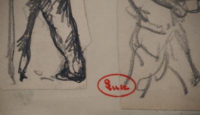Maximilien LUCE : Quotidien d'une mine, Dessin original signé 2