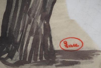 Maximilien LUCE : Portrait en déesse, Dessin original signé 2